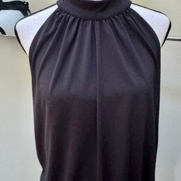 NWOT, Boston Proper Halter Banded-Bottom Mock-Neck Knit Top Black, size Medium - Picture 3 of 5